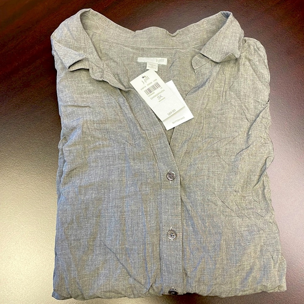 Womens J Jill Gray blouse size 3x